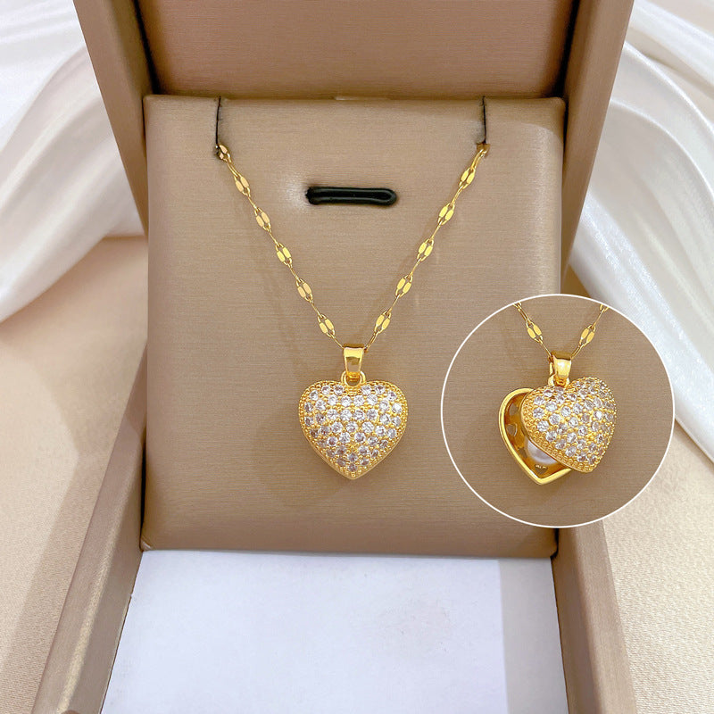 Sparkling Heart Zircon Necklace