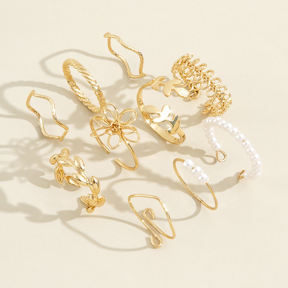 Petal & Polish — Glossy Flower Ring Set